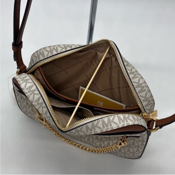 MICHAEL KORS LARGE EW ZIP CHAIN CROSSBODY BAG & JET SET TRAVEL MD ZA CARD CASE - Picture 5 of 15